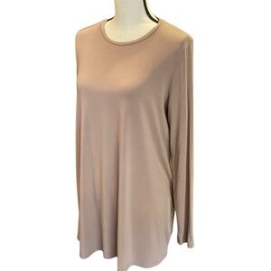 Eileen Fisher Fine Jersey Crew‎ Neck Top, Barley Color - Size Medium